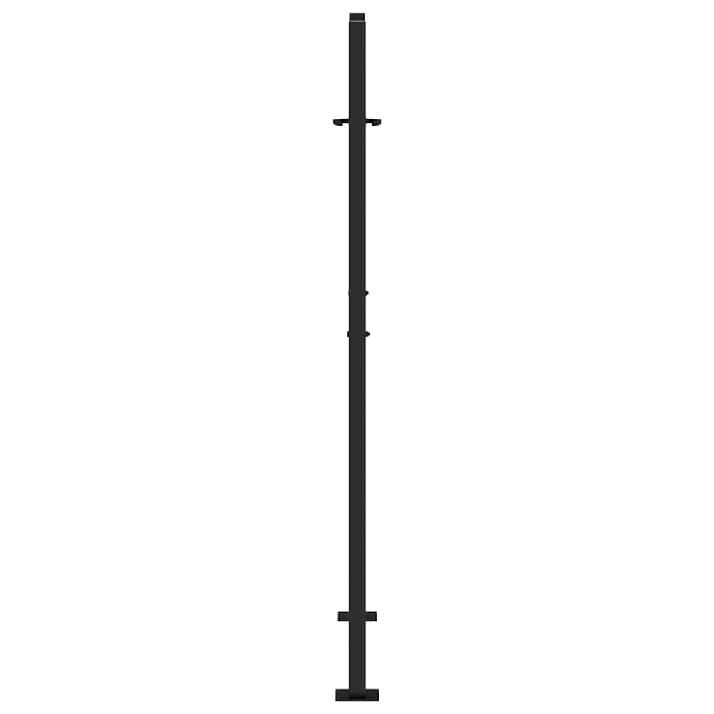 Gartentor Schwarz 105x155 cm Stahl Kreuz-Design