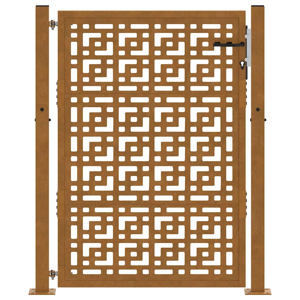 Gartentor 105x130 cm Wetterfester Stahl Kreuz-Design
