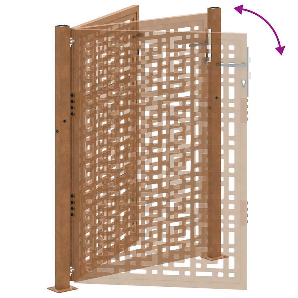 Gartentor 105x130 cm Wetterfester Stahl Kreuz-Design