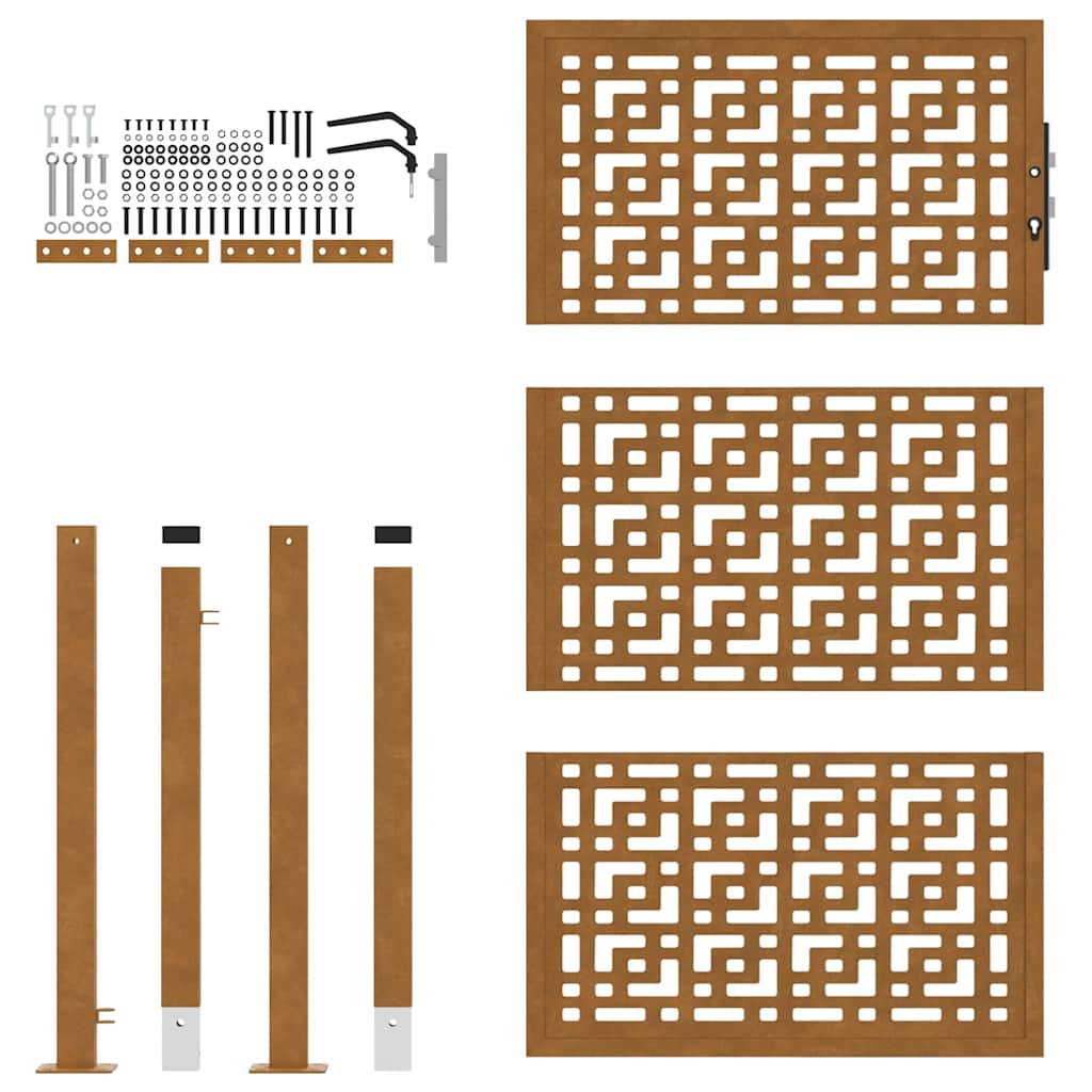 Gartentor 105x155 cm Wetterfester Stahl Kreuz-Design