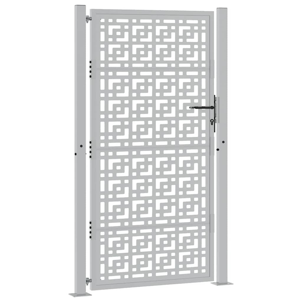 Gartentor 105x180 cm Wetterfester Stahl Kreuz-Design