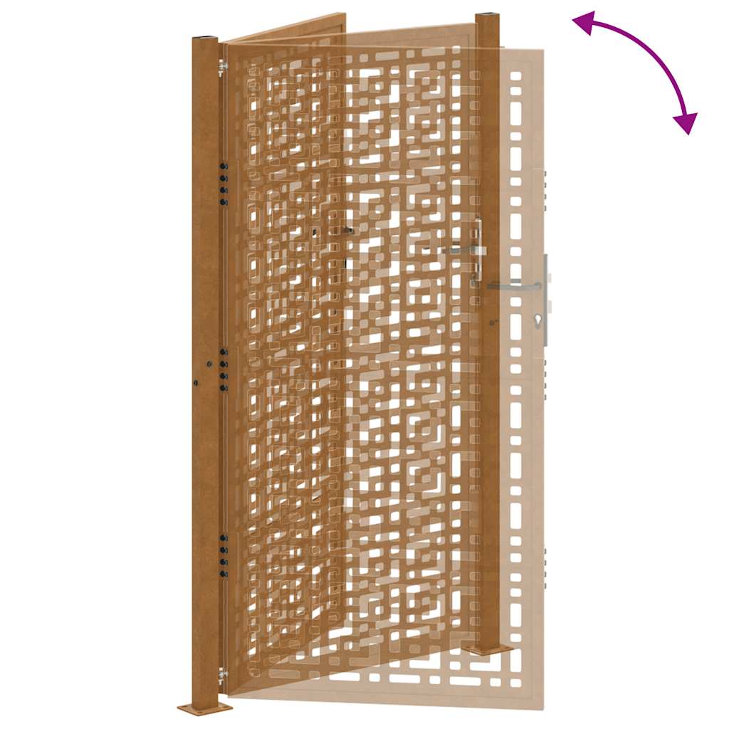 Gartentor 105x180 cm Wetterfester Stahl Kreuz-Design