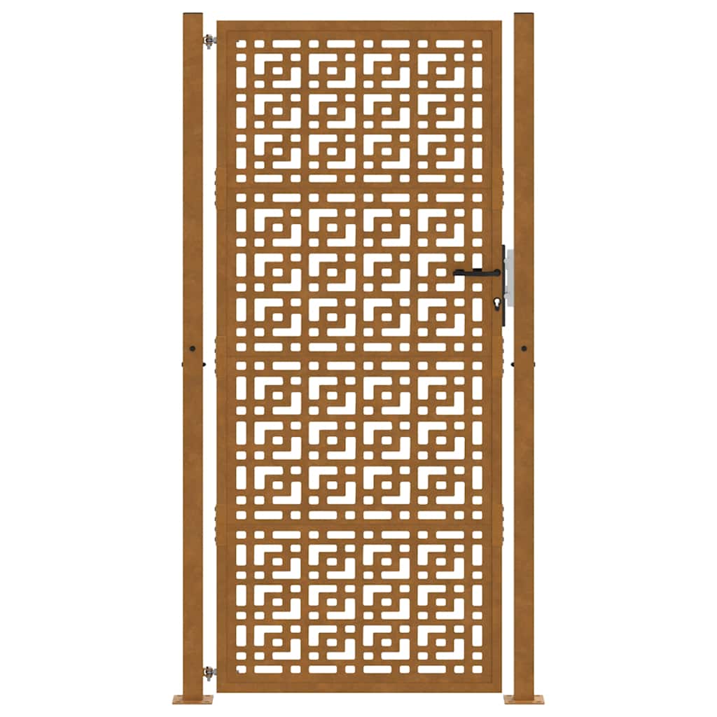 Gartentor 105x205 cm Wetterfester Stahl Kreuz-Design