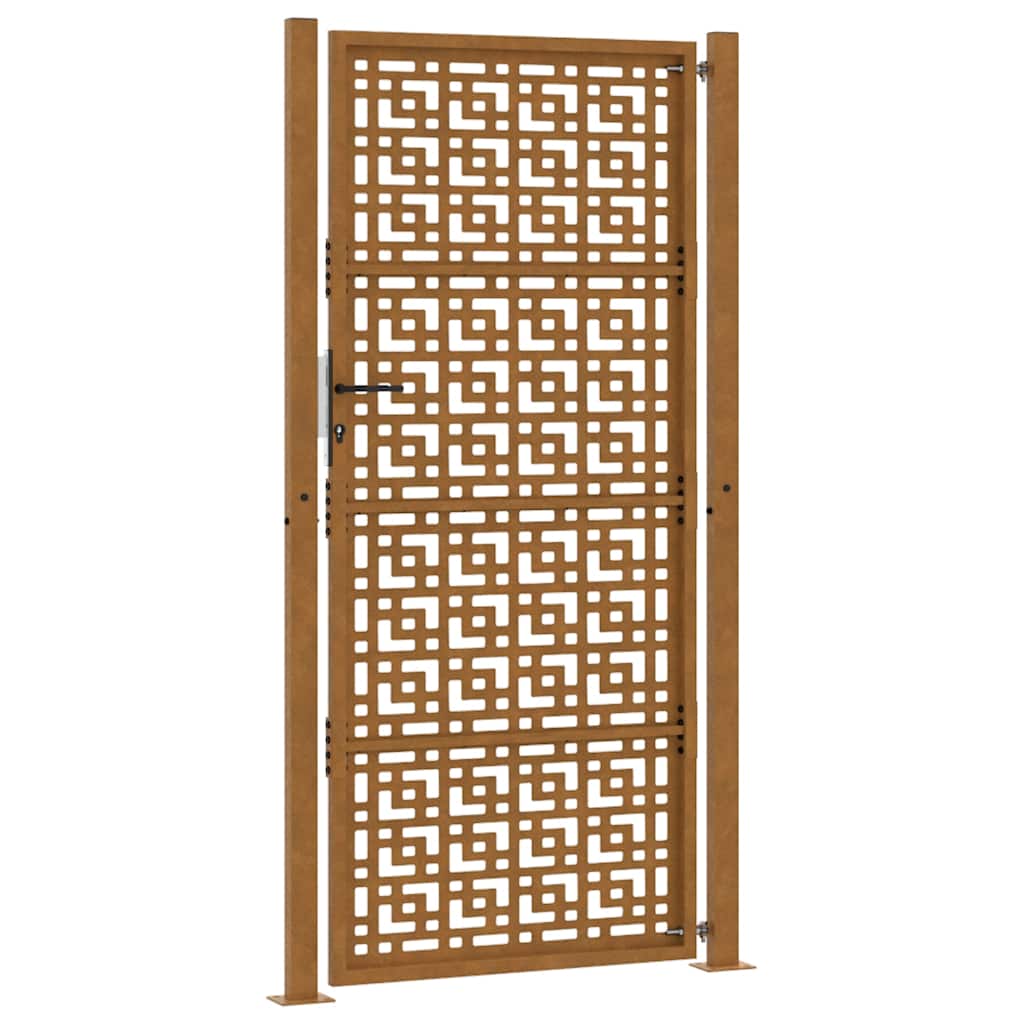 Gartentor 105x205 cm Wetterfester Stahl Kreuz-Design