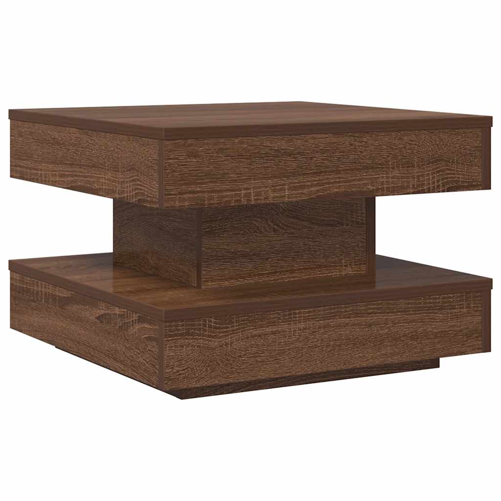Couchtisch 360-Grad Drehbar Eichen-Optik 50x50x34,5 cm