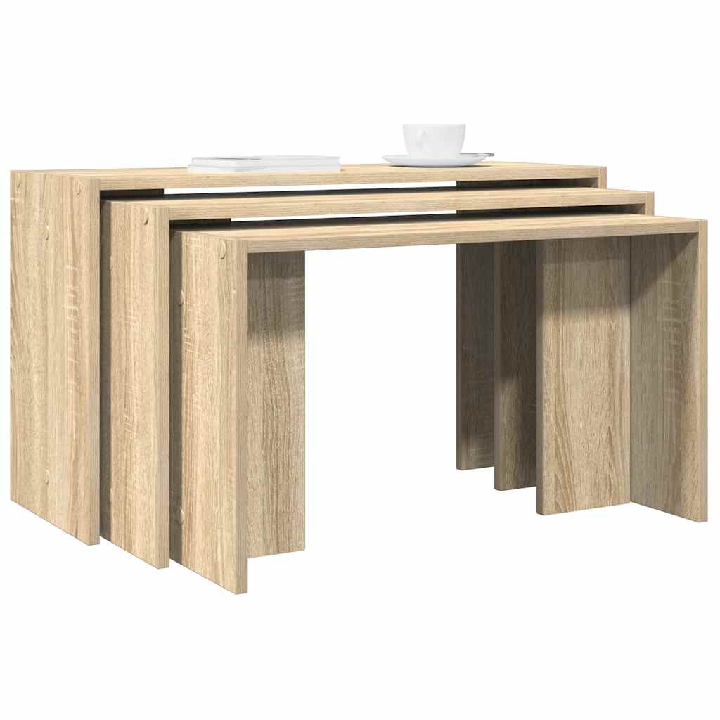 Nesting tables 3 pcs. Sonoma oak wood material