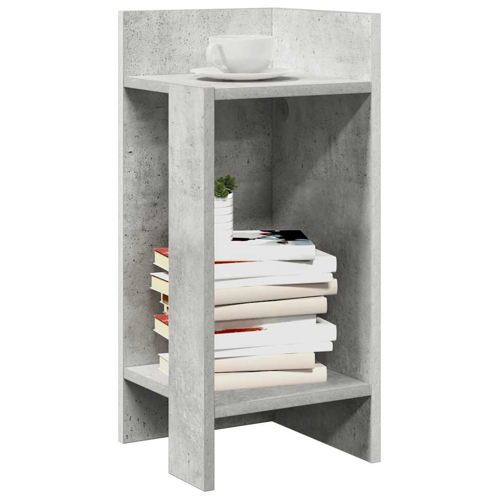 Side tables 2 pcs. with shelf concrete grey 25.5x27x60 cm