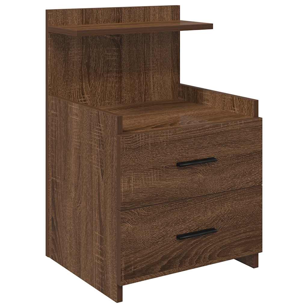 Nachttisch mit 2 Schubladen Braun Eichen-Optik 40x36,5x62 cm