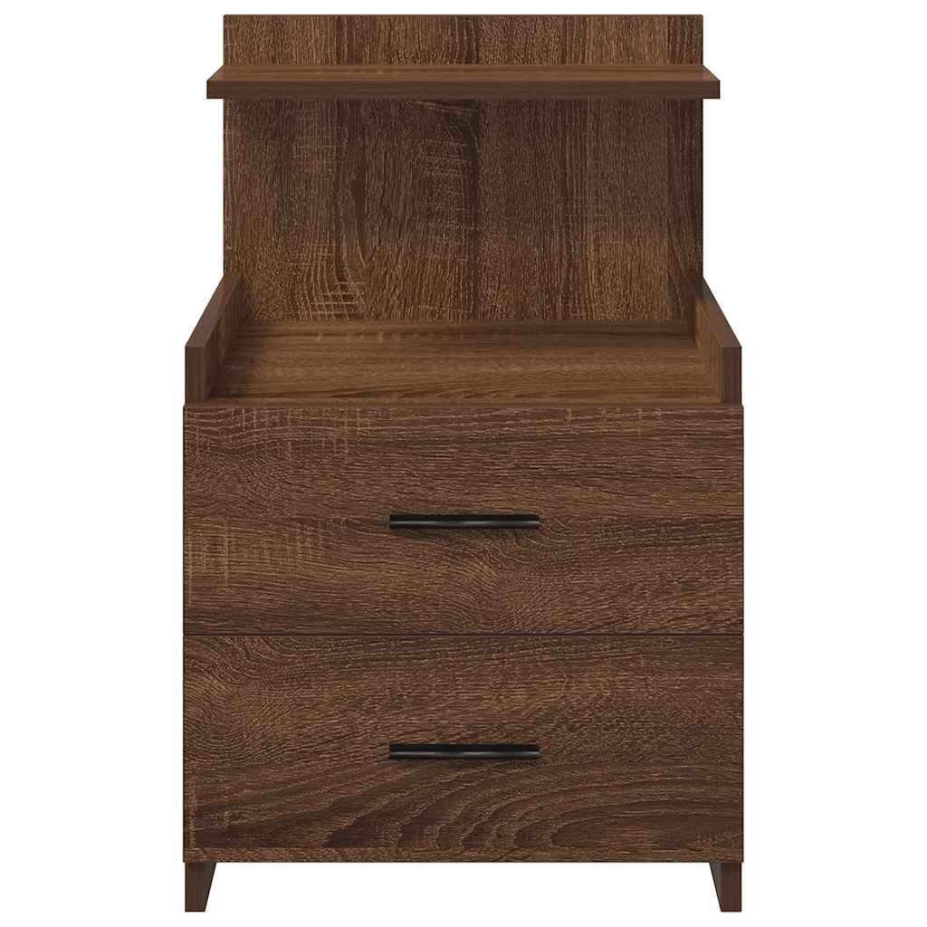 Nachttische 2 Stk. mit 2 Schubladen Braun Eichen-Optik 40x36,5x62 cm
