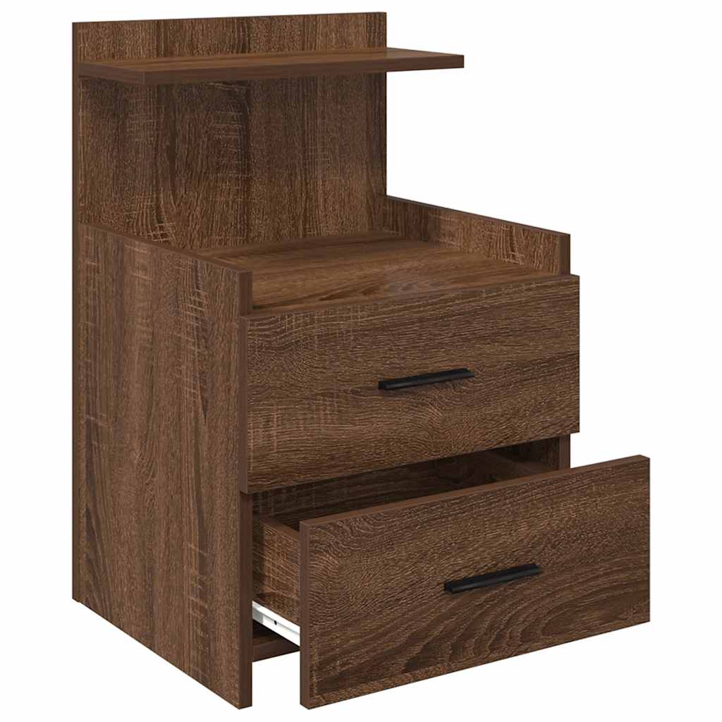 Nachttische 2 Stk. mit 2 Schubladen Braun Eichen-Optik 40x36,5x62 cm