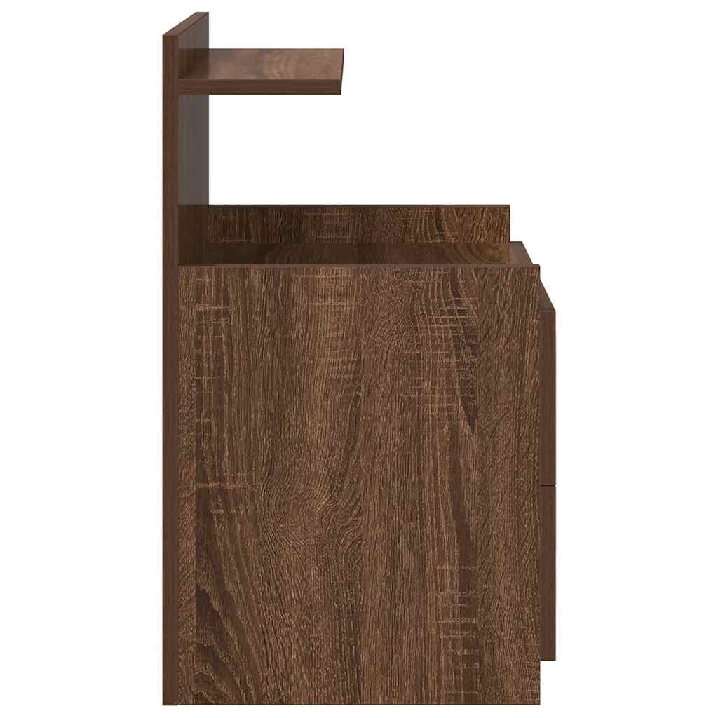Nachttische 2 Stk. mit 2 Schubladen Braun Eichen-Optik 40x36,5x62 cm