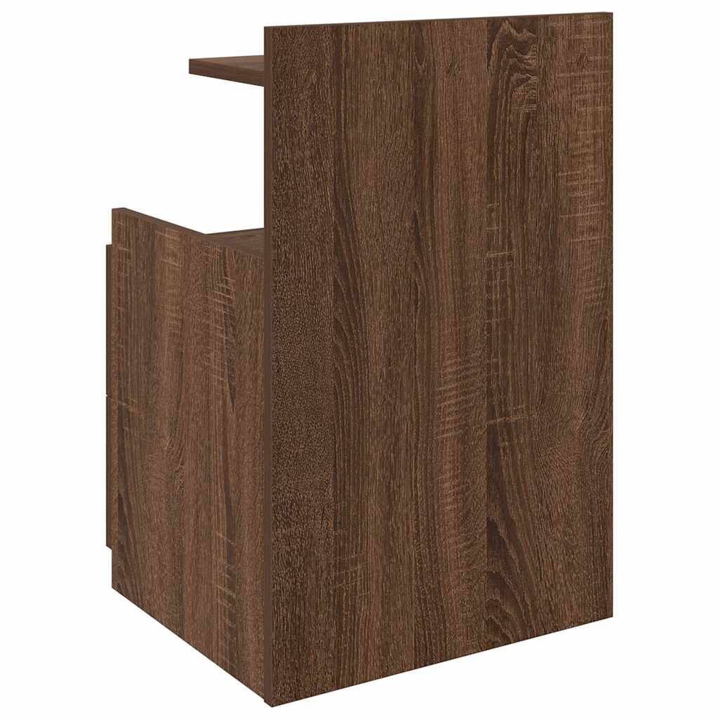 Nachttische 2 Stk. mit 2 Schubladen Braun Eichen-Optik 40x36,5x62 cm