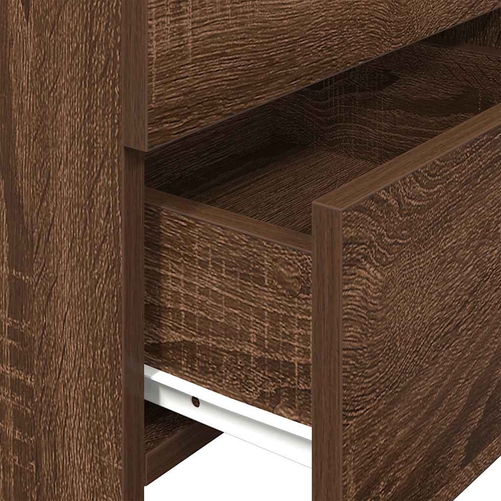 Nachttische 2 Stk. mit 2 Schubladen Braun Eichen-Optik 40x36,5x62 cm