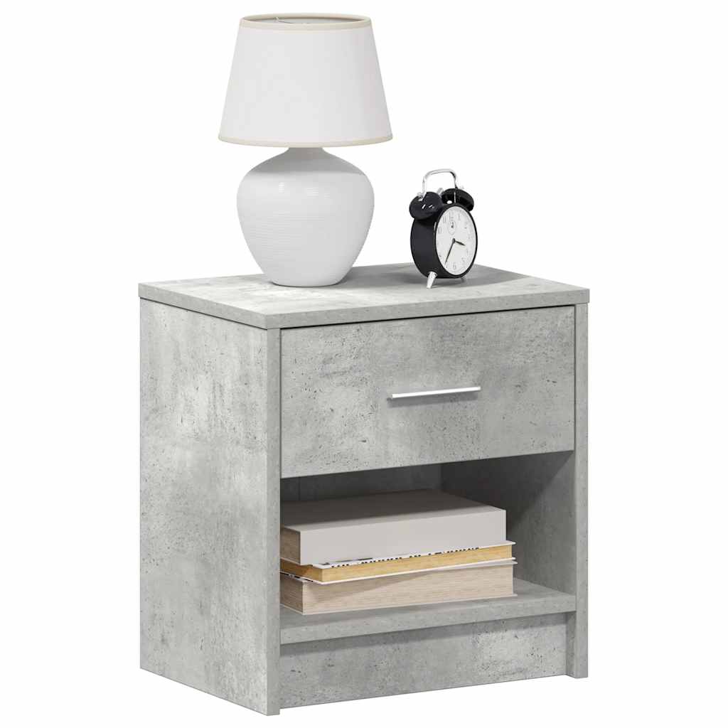 Nachttisch mit Schublade Betongrau 39x28x41 cm