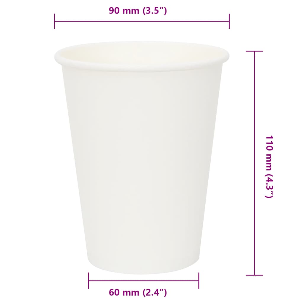 Paper Cups 1000 pcs. 12oz 300ml White
