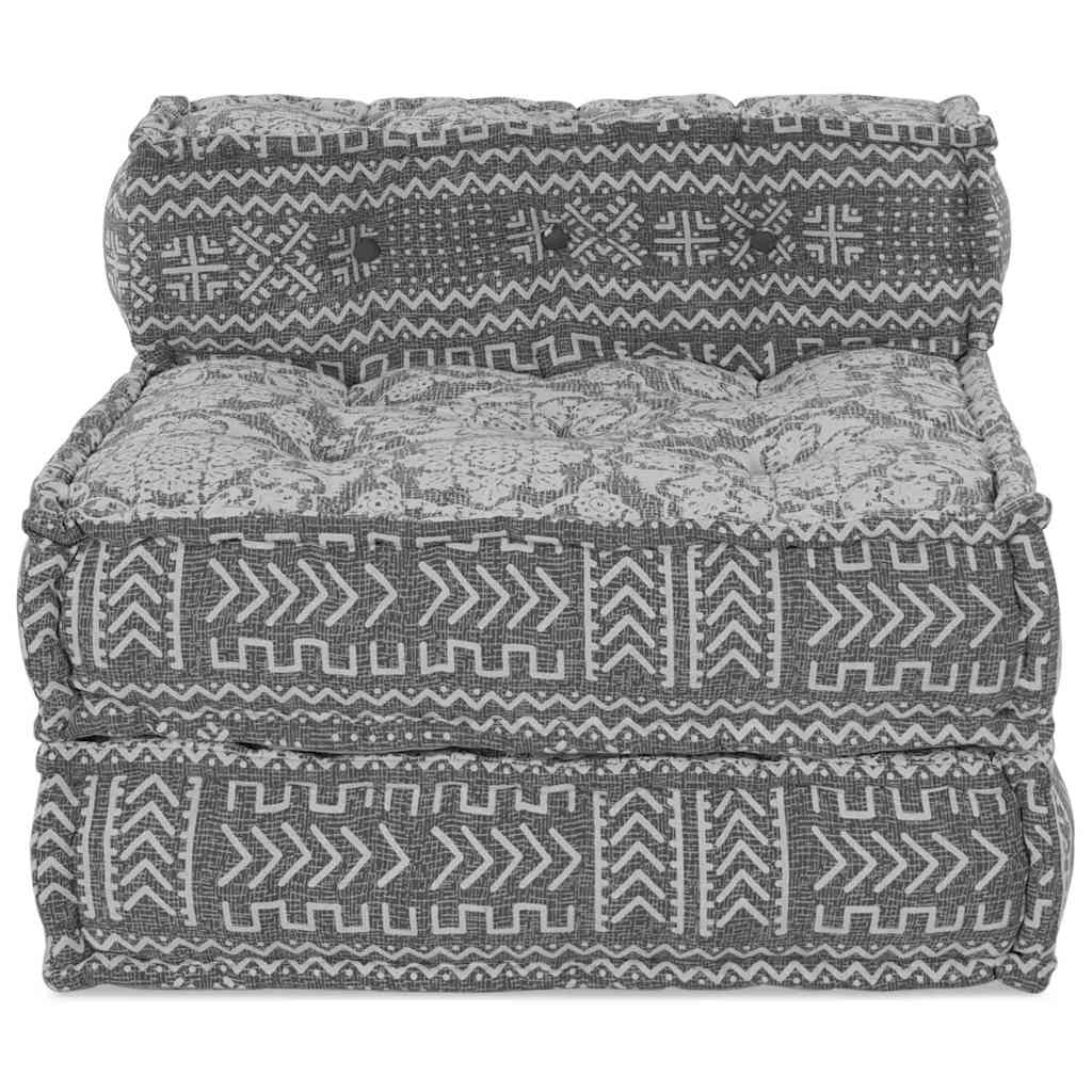 Pouffe Geometrisch Hellgrau 70 x 70 x 54 cm Stoff