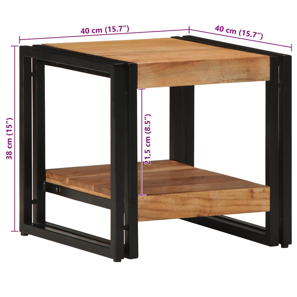 Couchtisch Braun 40 x 40 x 38 cm Akazie Massivholz
