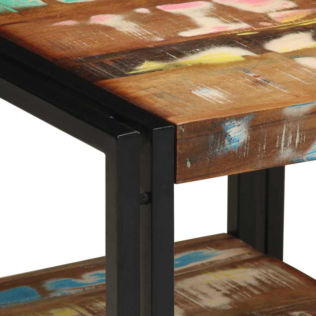 Couchtisch Mehrfarbig 40 x 40 x 38 cm recyceltes Massivholz