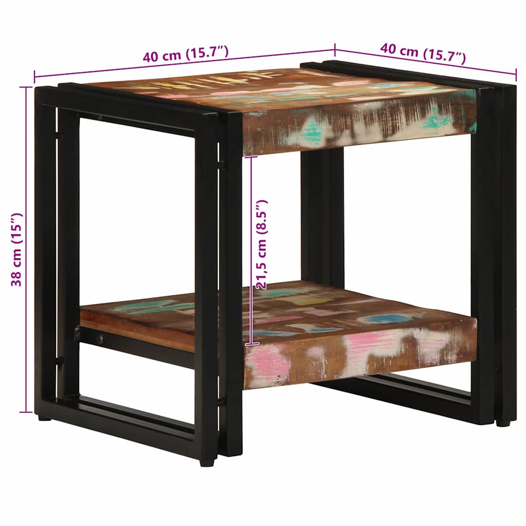Couchtisch Mehrfarbig 40 x 40 x 38 cm recyceltes Massivholz