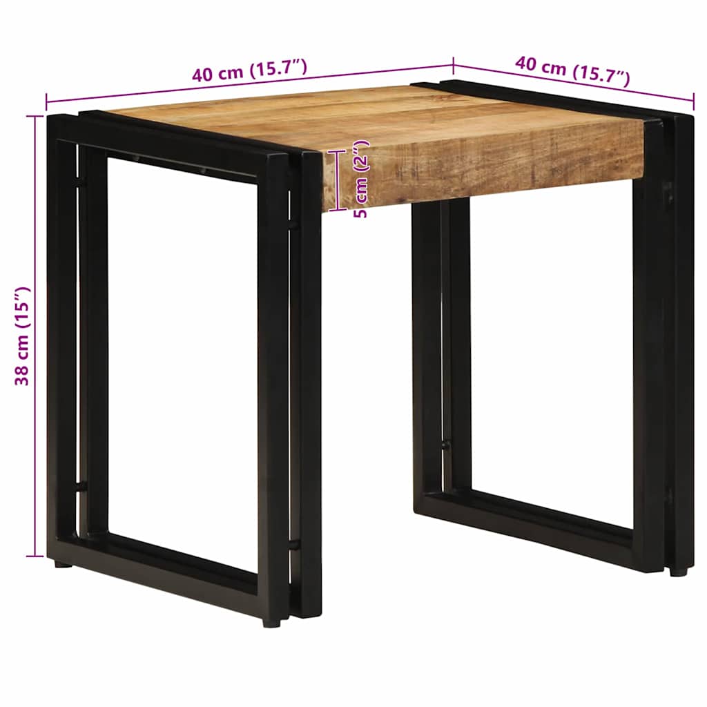 Couchtisch Braun 40 x 40 x 38 cm massives Mangoholz