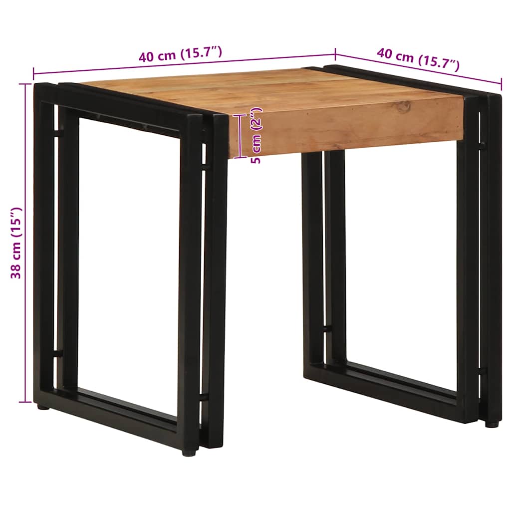 Couchtisch Braun 40 x 40 x 38 cm Akazie Massivholz