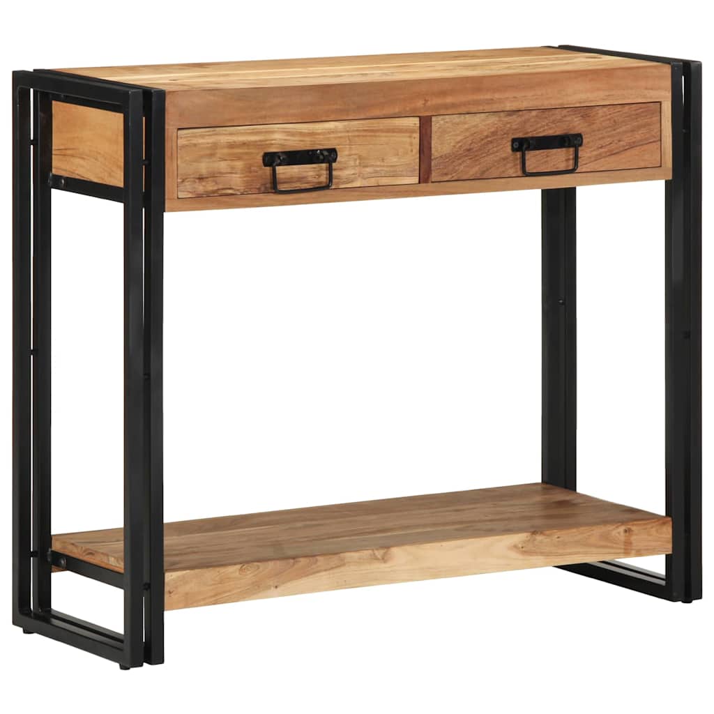 Konsolentisch mit Regal Braun 90 x 33 x 75 cm Akazie Massivholz