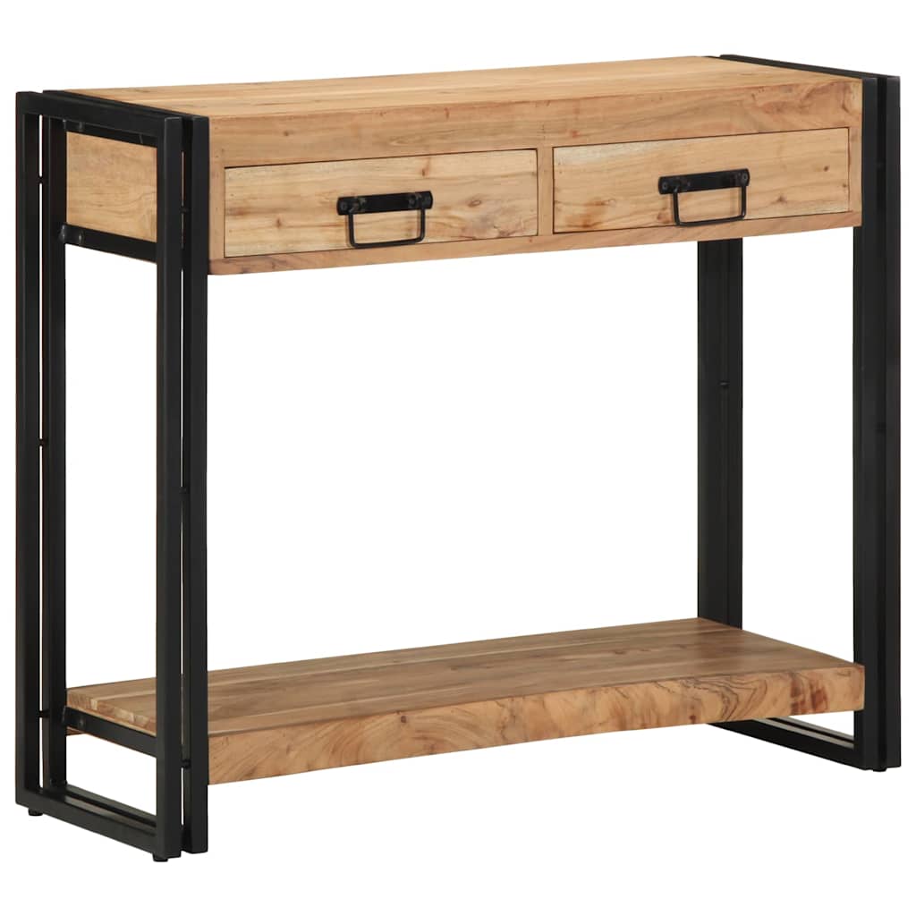 Konsolentisch mit Regal Braun 90 x 33 x 75 cm Akazie Massivholz