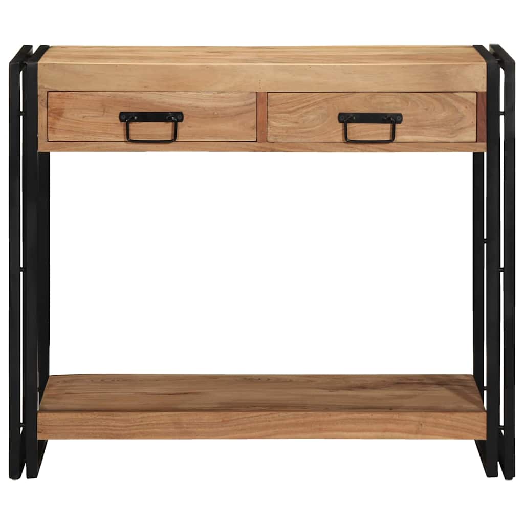 Konsolentisch mit Regal Braun 90 x 33 x 75 cm Akazie Massivholz