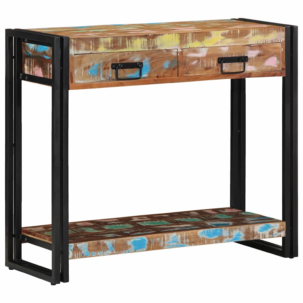 Konsolentisch Mehrfarbig 90 x 33 x 75 cm recyceltes Massivholz