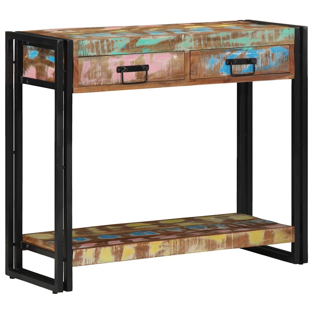 Konsolentisch Mehrfarbig 90 x 33 x 75 cm recyceltes Massivholz