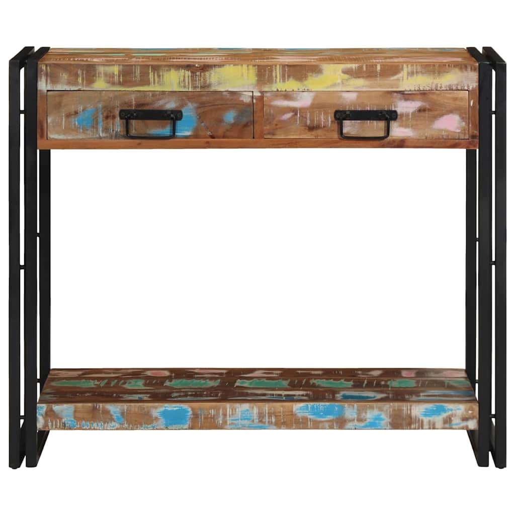 Konsolentisch Mehrfarbig 90 x 33 x 75 cm recyceltes Massivholz