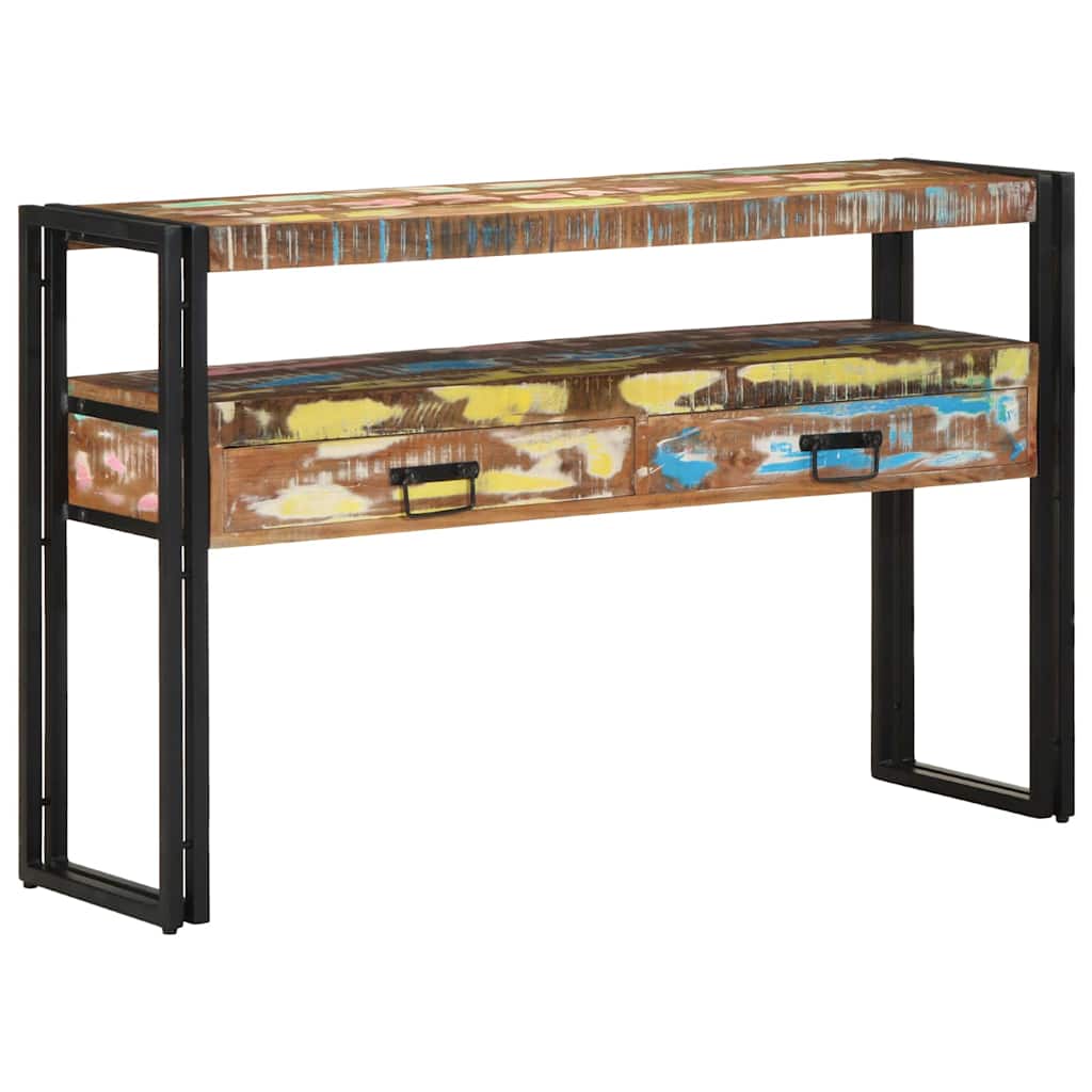Konsolentisch Mehrfarbig 120 x 33 x 75 cm recyceltes Massivholz