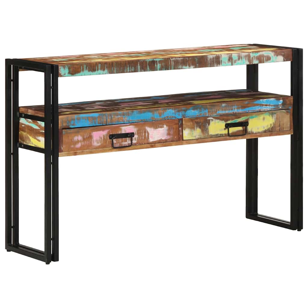 Konsolentisch Mehrfarbig 120 x 33 x 75 cm recyceltes Massivholz
