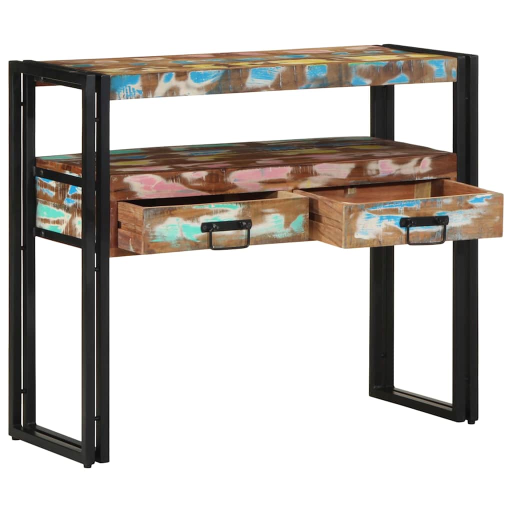 Konsolentisch Mehrfarbig 90 x 33 x 75 cm recyceltes Massivholz