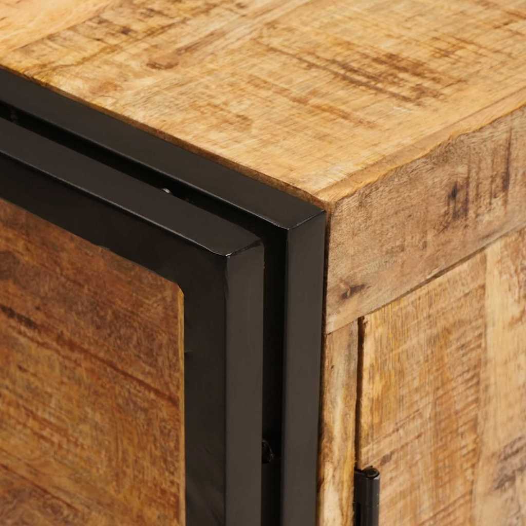 Waschbeckenunterschrank mit Tür Massives Mango-Holz, Eisen