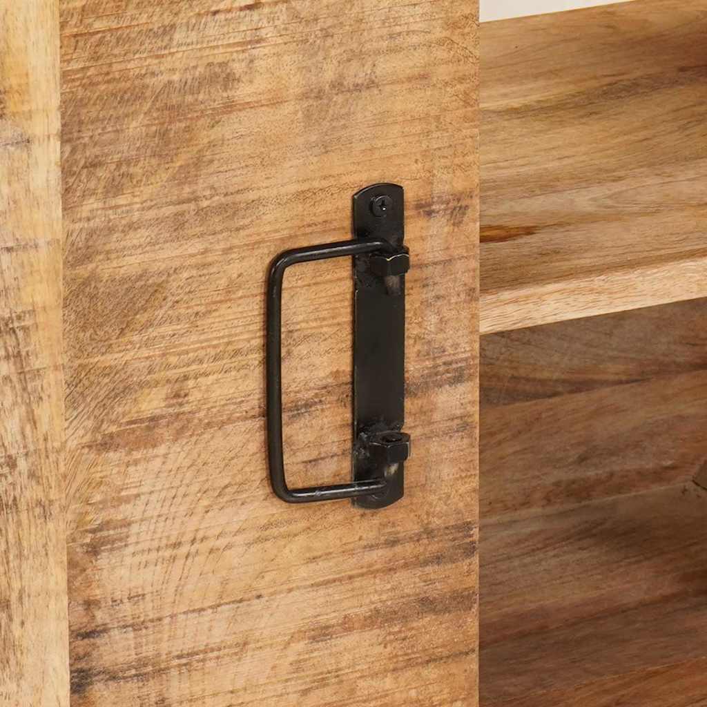 Waschbeckenunterschrank mit Tür Massives Mango-Holz, Eisen