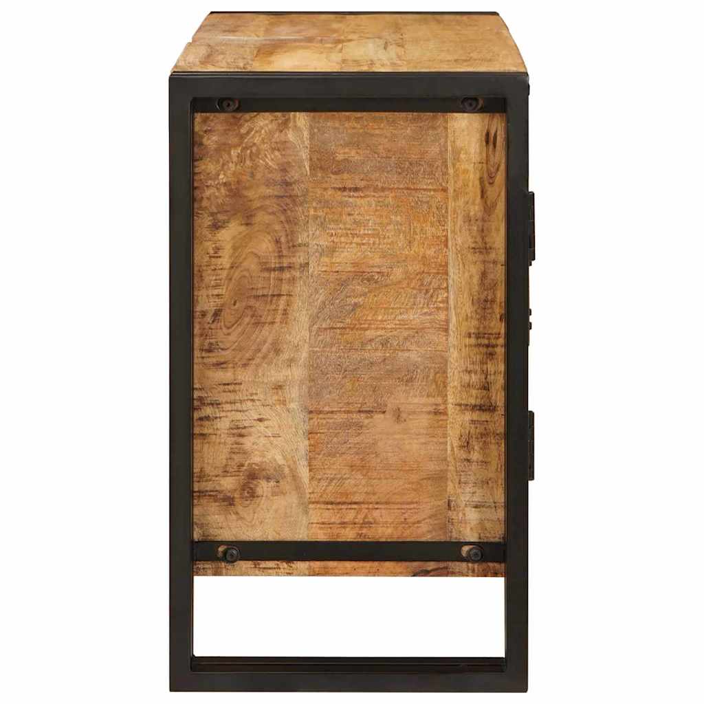 Waschbeckenunterschrank mit Tür Massives Mango-Holz, Eisen