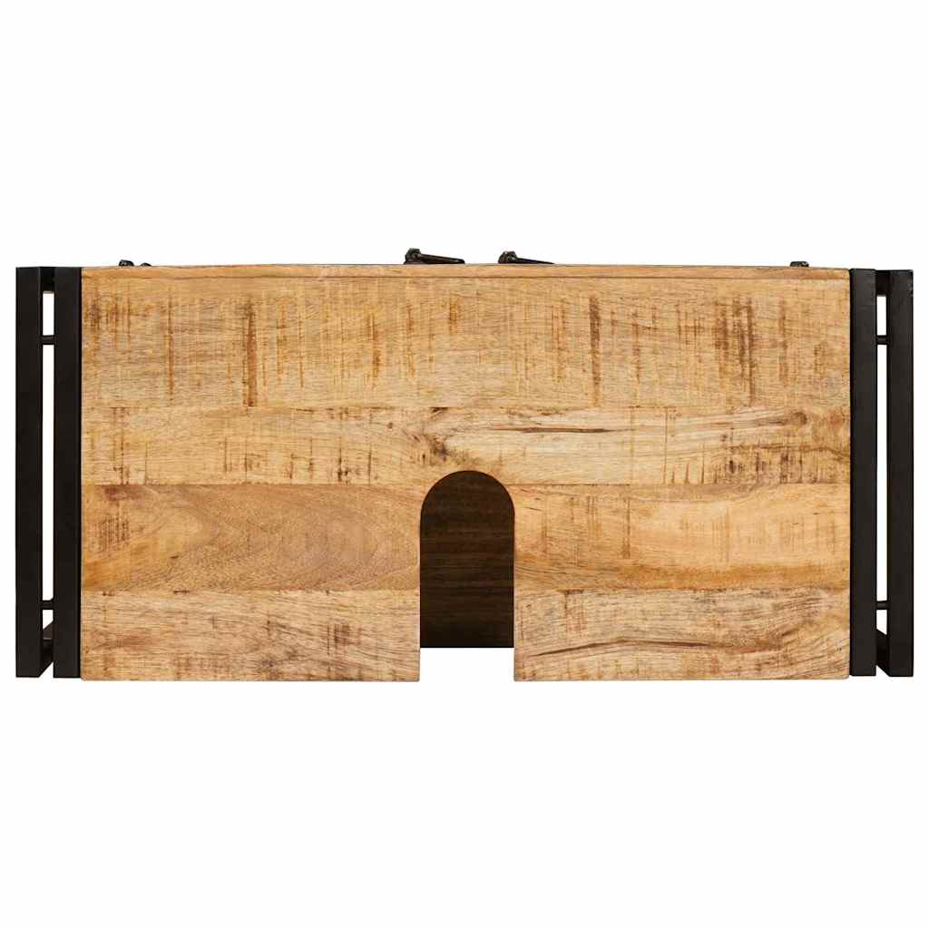 Waschbeckenunterschrank mit Tür Massives Mango-Holz, Eisen