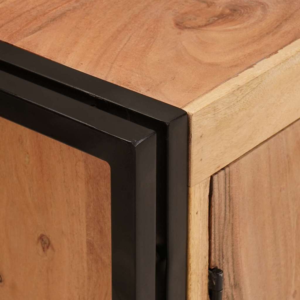 Waschbeckenunterschrank mit Tür Massives Akazienholz, Eisen