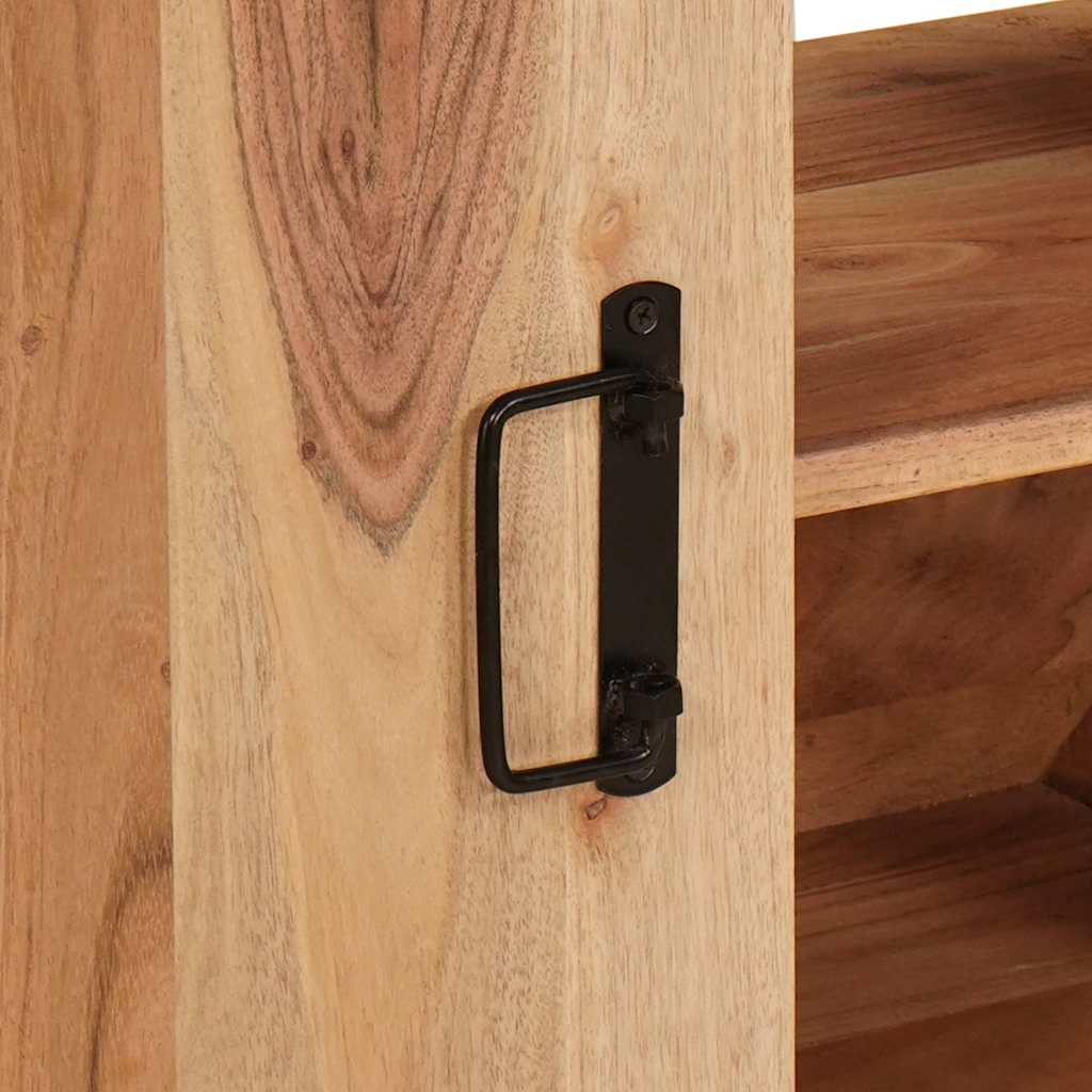 Waschbeckenunterschrank mit Tür Massives Akazienholz, Eisen