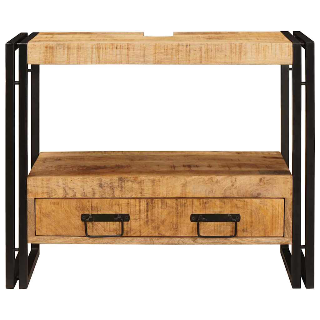 Waschbeckenunterschrank mit Regal Massives Mango-Holz, Eisen