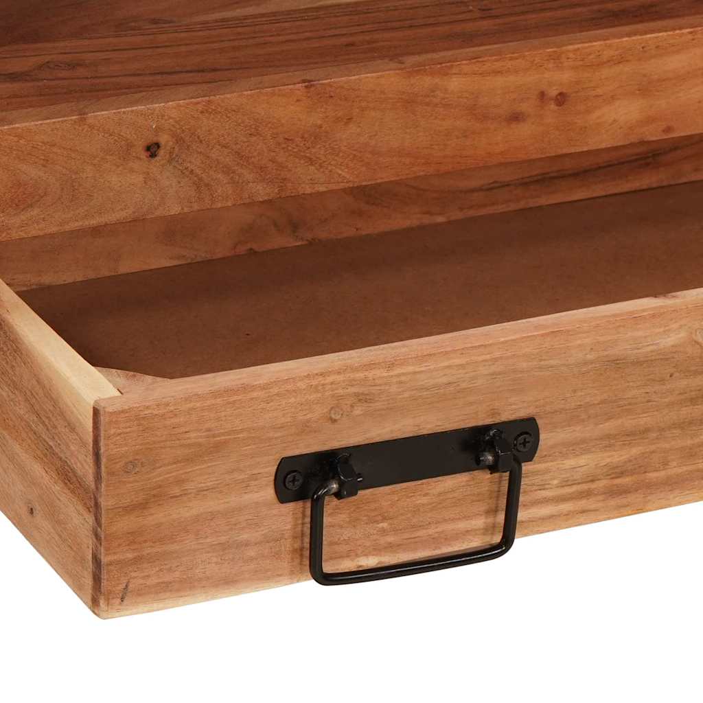 Waschbeckenunterschrank mit Regal Massives Akazienholz, Eisen