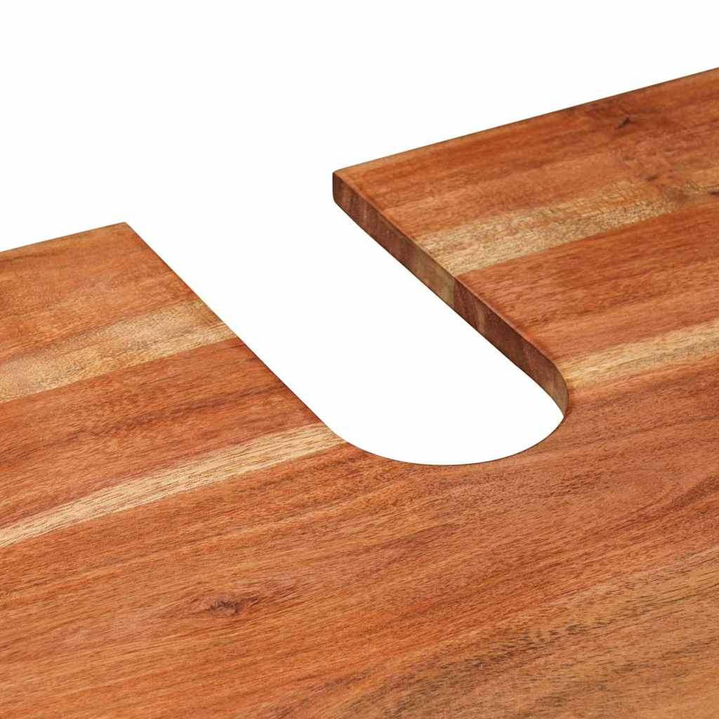 Waschbeckenunterschrank mit Regal Massives Akazienholz, Eisen