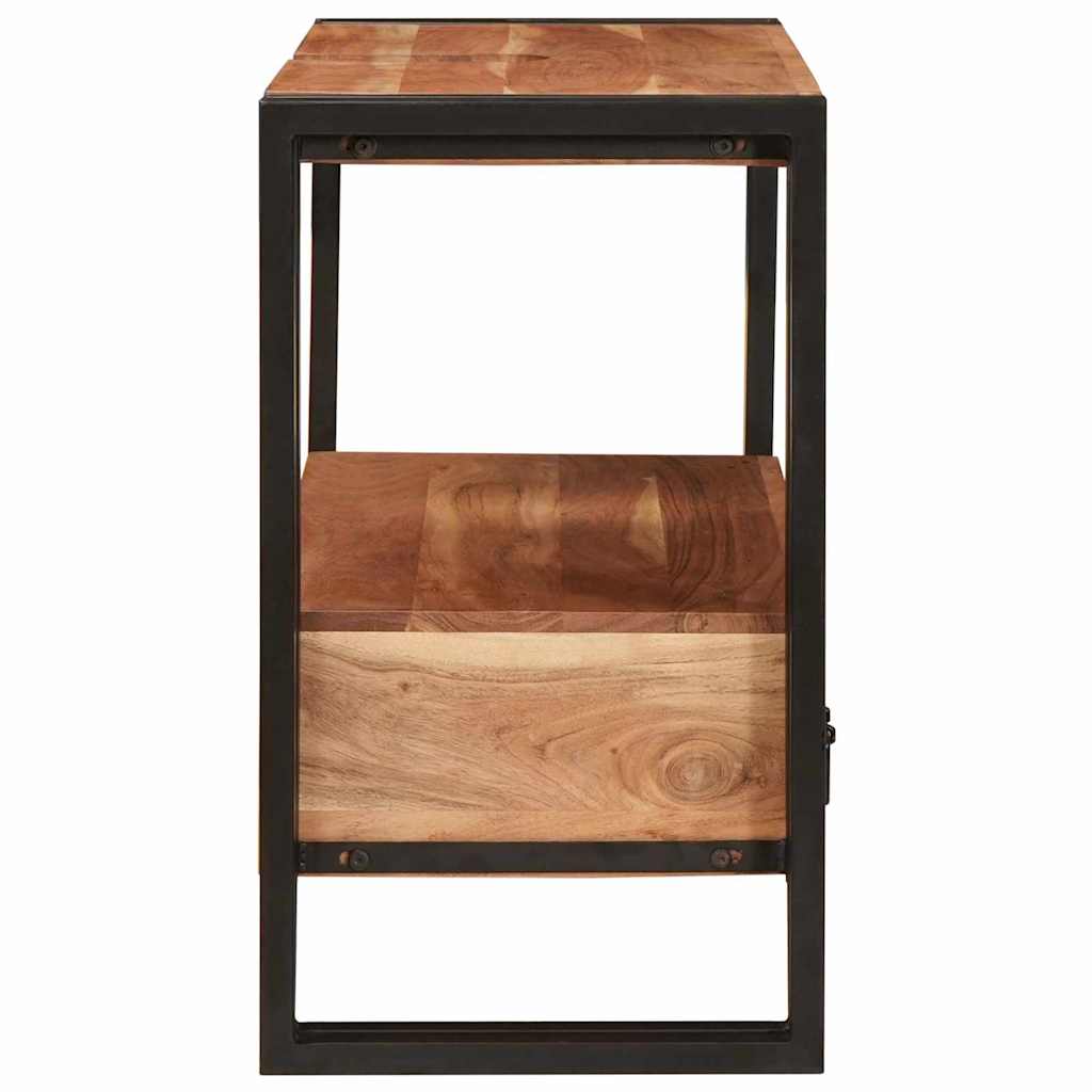 Waschbeckenunterschrank mit Regal Massives Akazienholz, Eisen