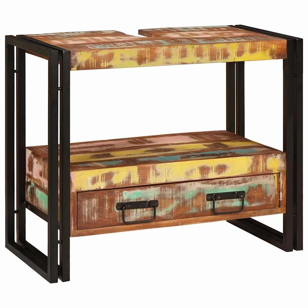 Waschbeckenunterschrank Massives Reclaimed-Holz, Eisen