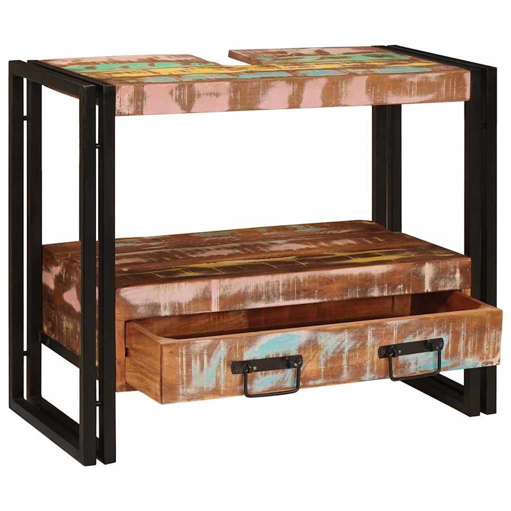 Waschbeckenunterschrank Massives Reclaimed-Holz, Eisen