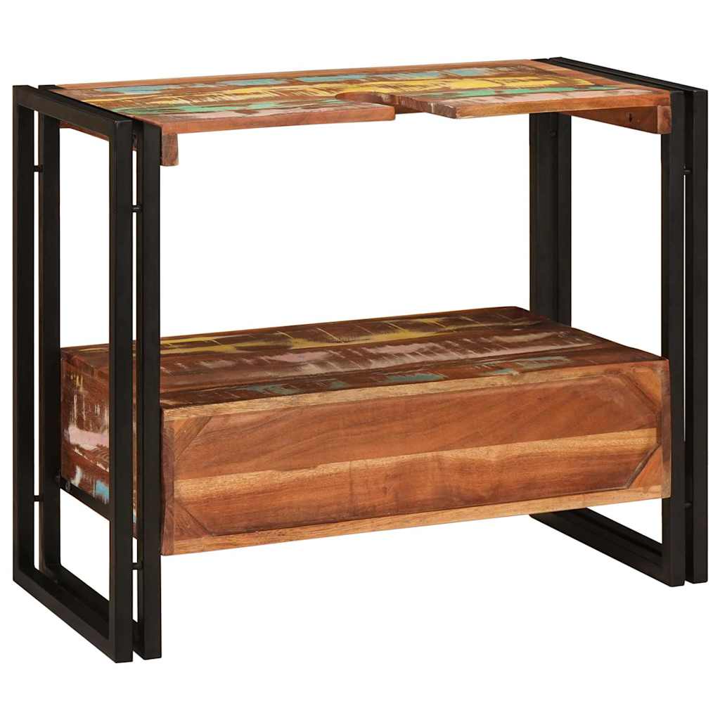 Waschbeckenunterschrank Massives Reclaimed-Holz, Eisen