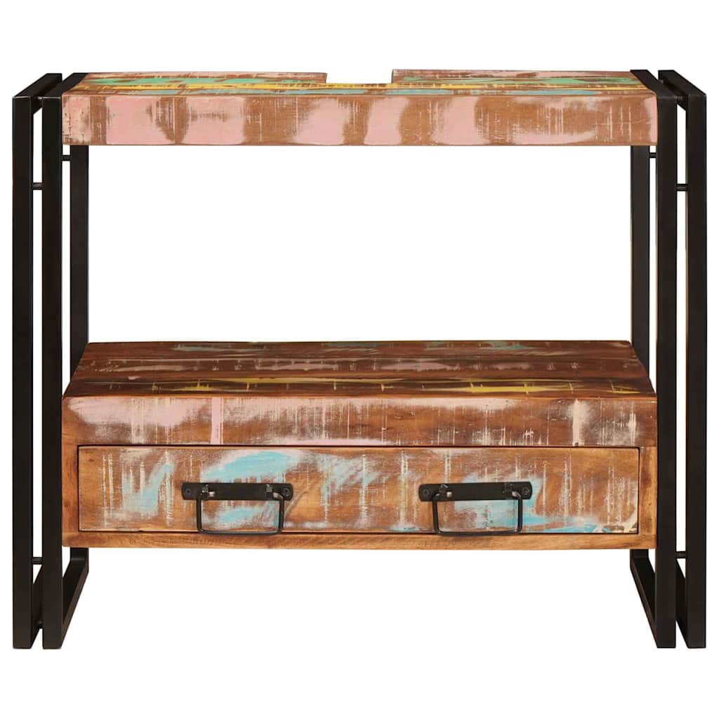 Waschbeckenunterschrank Massives Reclaimed-Holz, Eisen