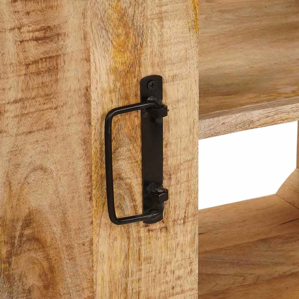 Waschbeckenunterschrank mit Tür Massives Mango-Holz, Eisen