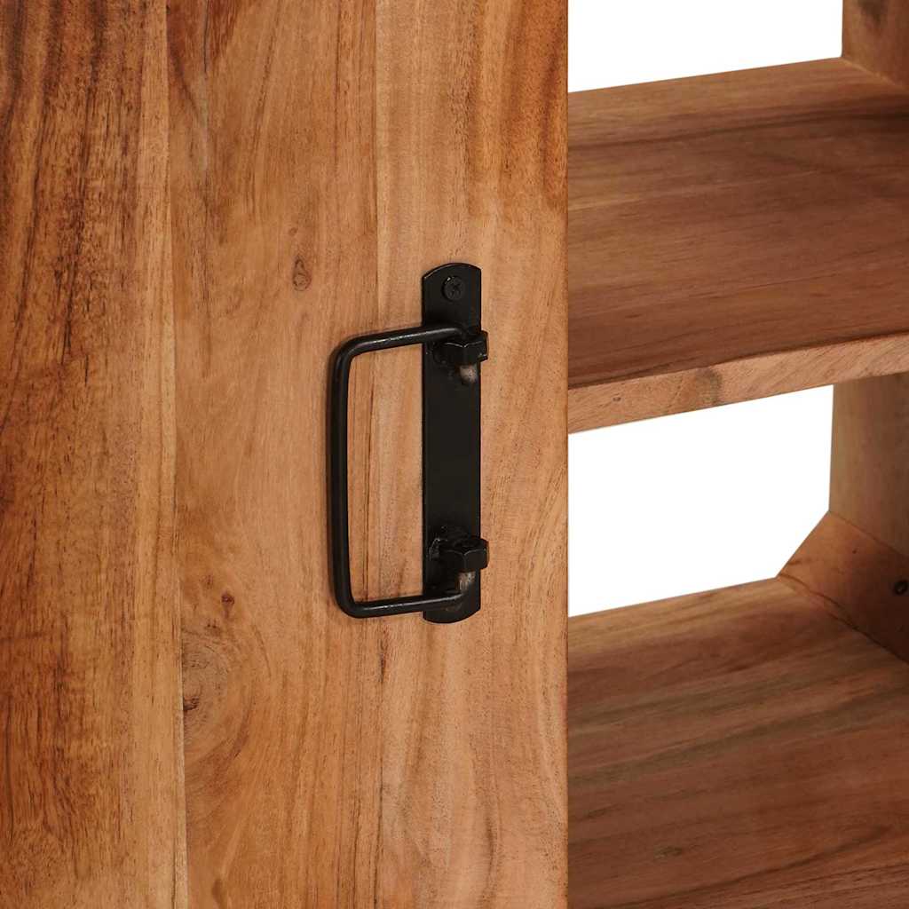 Waschbeckenunterschrank mit Tür Massives Akazienholz, Eisen